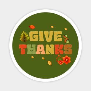 Give Thanks With Colorful Text Magnet